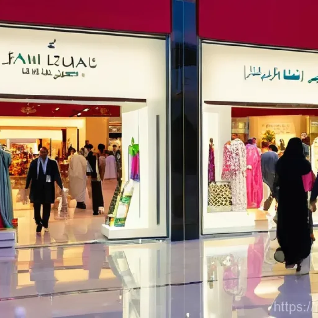 아랍에미리트 내 주요 쇼핑 페스티벌 - **Vibrant Dubai Shopping Festival Scene:** A bustling and luxurious indoor shopping mall during the ...
