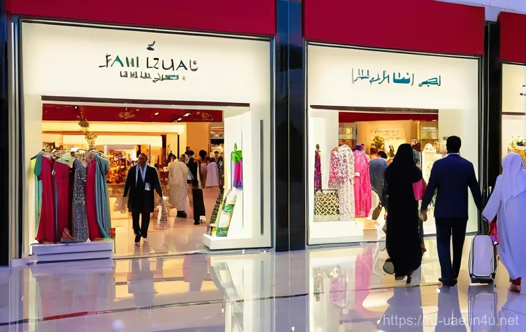 아랍에미리트 내 주요 쇼핑 페스티벌 - **Vibrant Dubai Shopping Festival Scene:** A bustling and luxurious indoor shopping mall during the ...