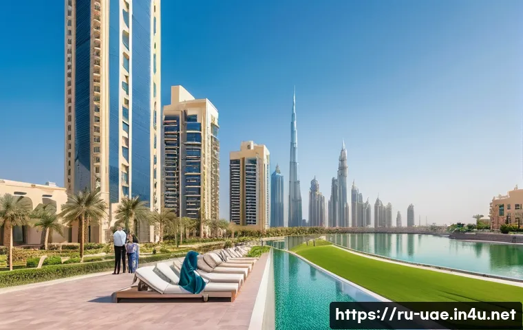 두바이 부동산 임대 절차 - **Prompt:** A vibrant, split image showcasing the contrasting lifestyles in Dubai's residential area...